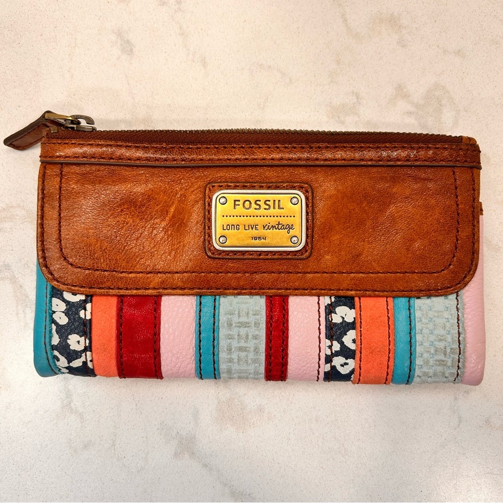 Fossil Emory Patchwork Multicolor Clutch Wallet - image 11